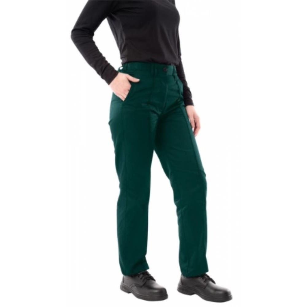 Bottle Green Cotton Trouser For Women